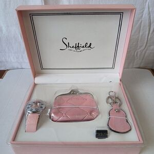 Sheffield Quartz Pink Watch Gift Set Womens Factory Sealed Box New